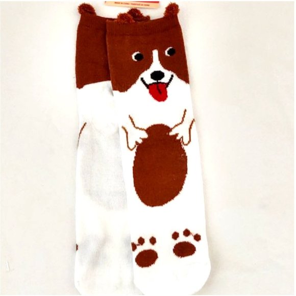 *3/$15* Cute Puppy Dog Socks with Pom Pom Ears - Picture 4 of 4